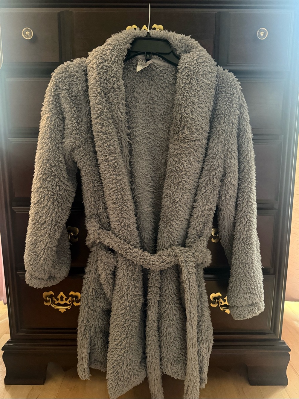 Cozy Plush Women Bathrobe - Gray